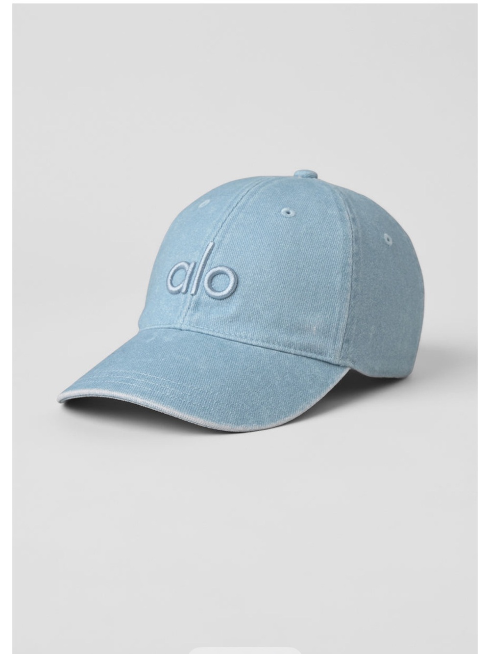 ALO Yoga Washed Off Duty Light Blue Logo Baseball Cap New With Tags $68